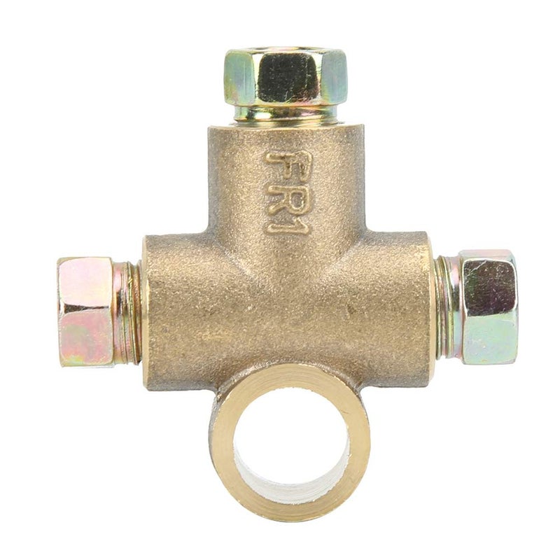 Aramox Inverted Female Tee, 3 Way T-Shape Brake Tee With 3 Male Nuts Short Union M10 3/16in Pipe 10mm - Image 5
